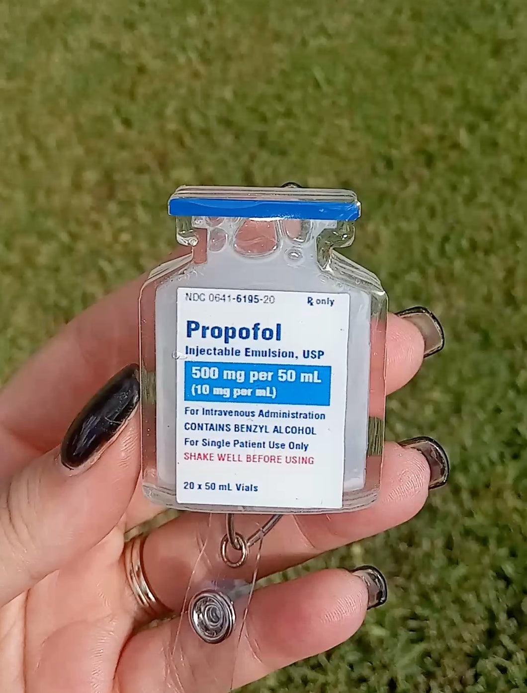 3D Propofol Bottle Badge Reel