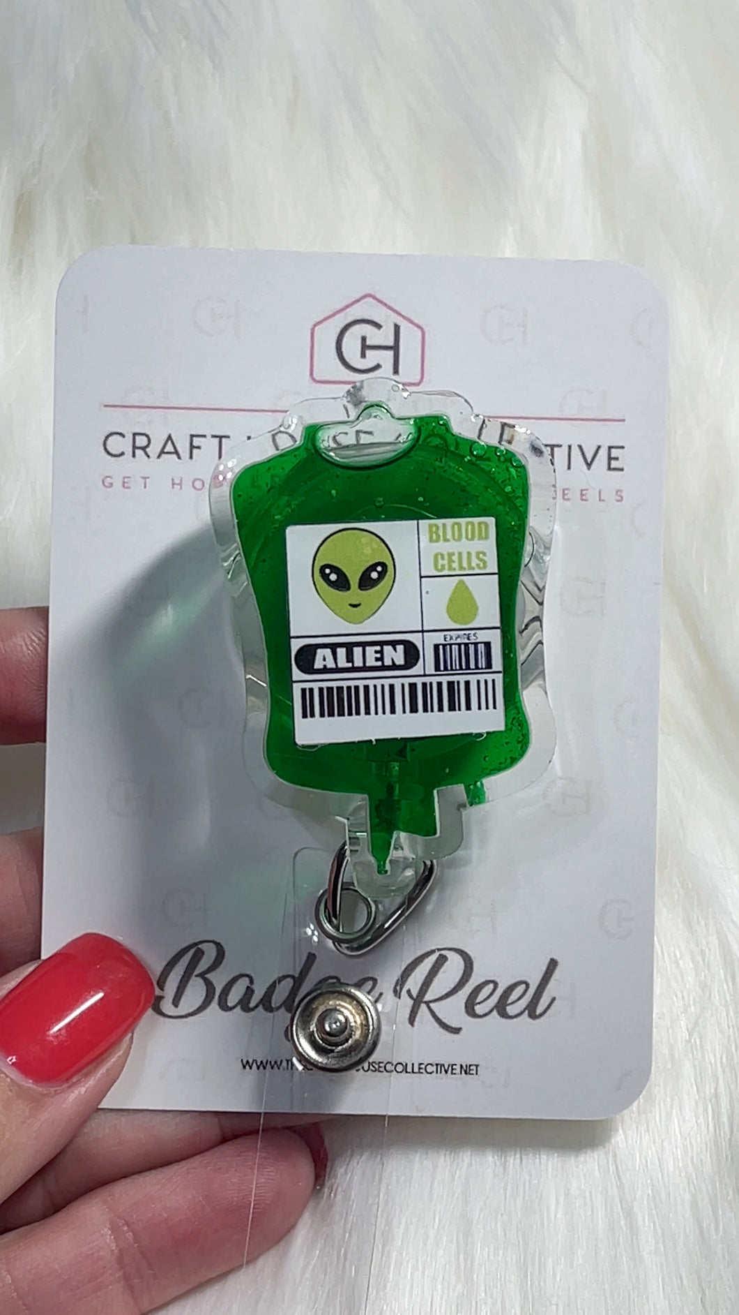 3D Alien Blood Bag Badge Reel