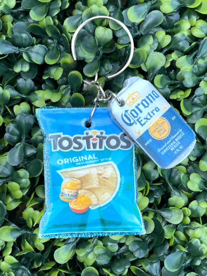 Chips & Beer Can Keychain