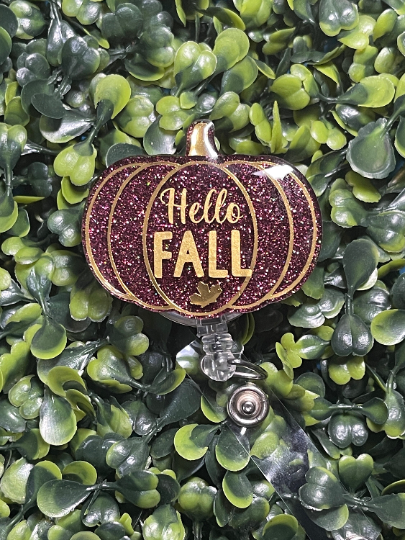 Hello Fall Pumpkin Badge Reel