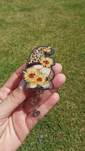 Load and play video in Gallery viewer, Leopard Sunflower Gnome Badge Reel
